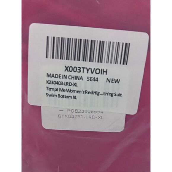 TEMPT ME Women's Size XL Red High Thigh Bathing Suit Swim Bottoms Only New - Picture 8 of 10